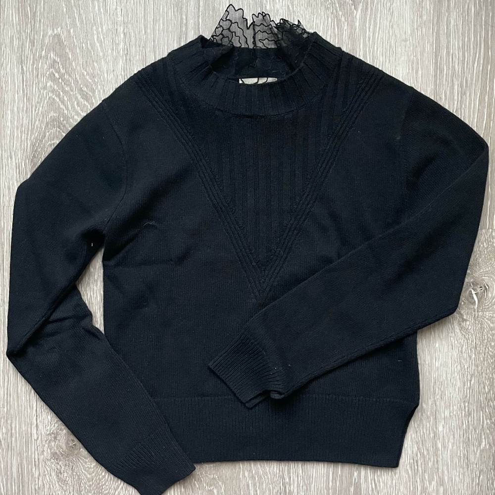 SEE BY CHLOÉ Fitted Lace Collar Sweater